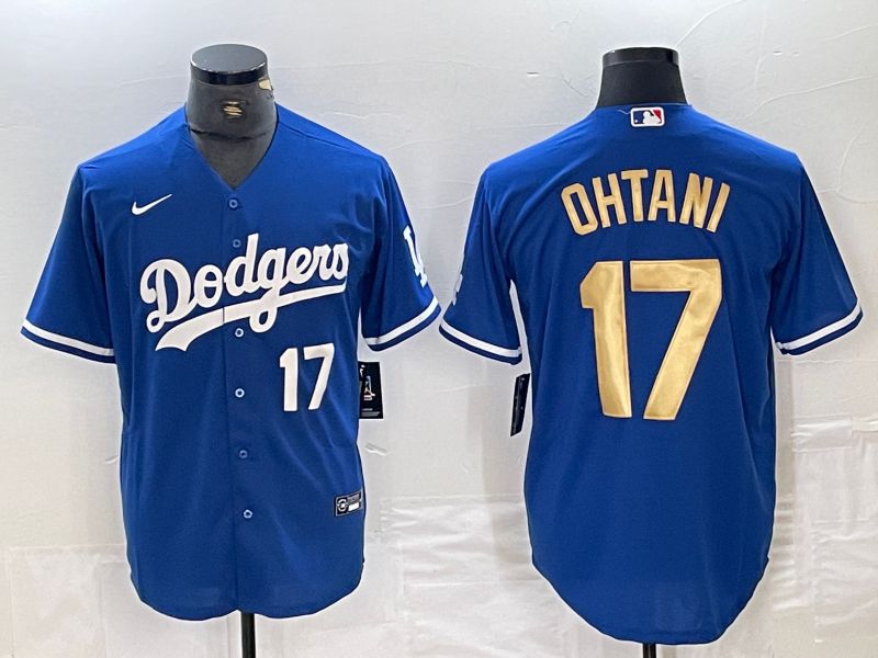 Men Los Angeles Dodgers #17 Ohtani Blue Nike Game MLB Jersey style 13->los angeles dodgers->MLB Jersey